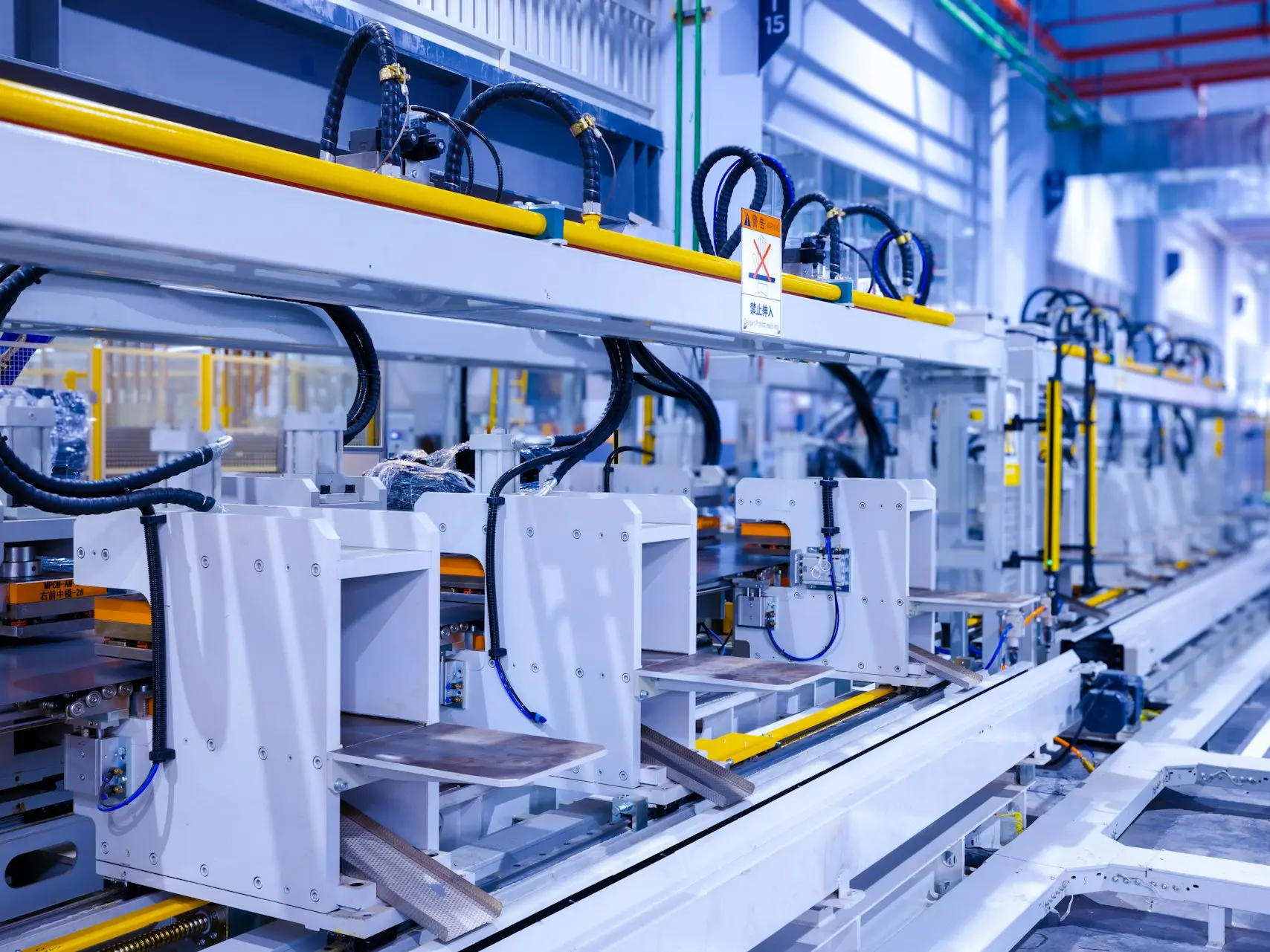 a factory with a lot of machines in it