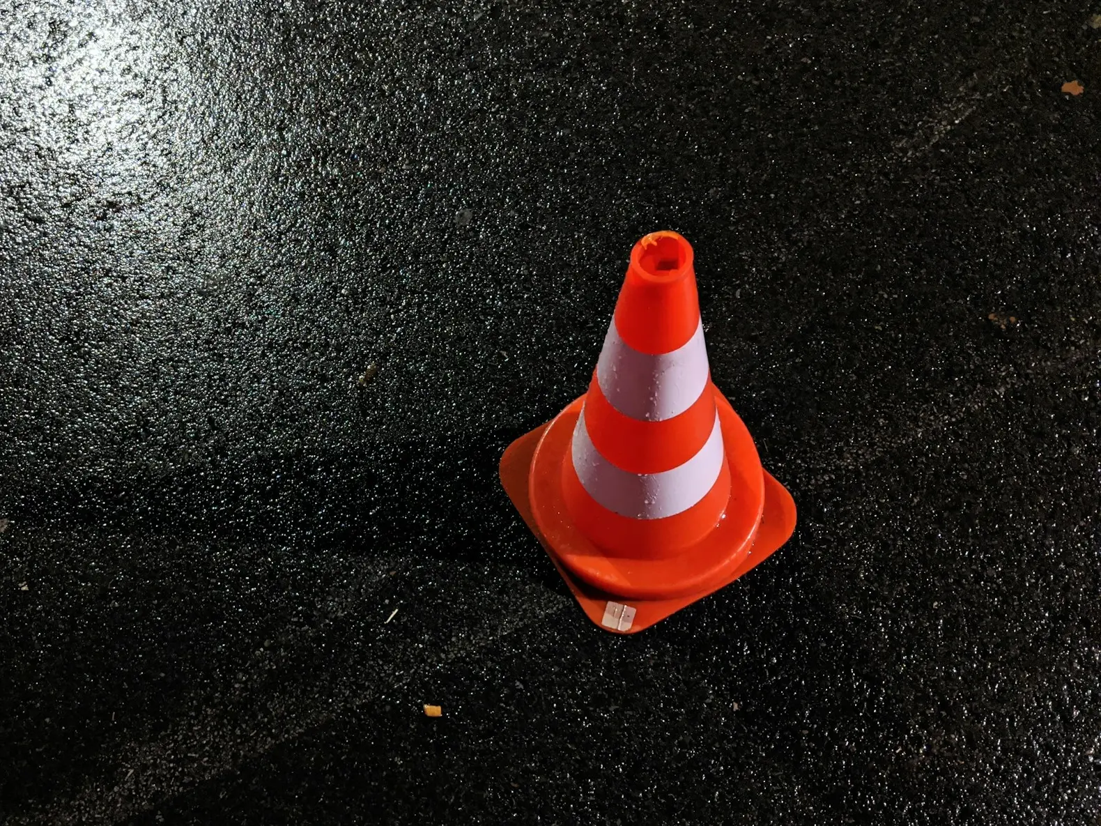 orange and white traffic cone