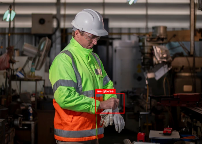 Worker detected not wearing gloves