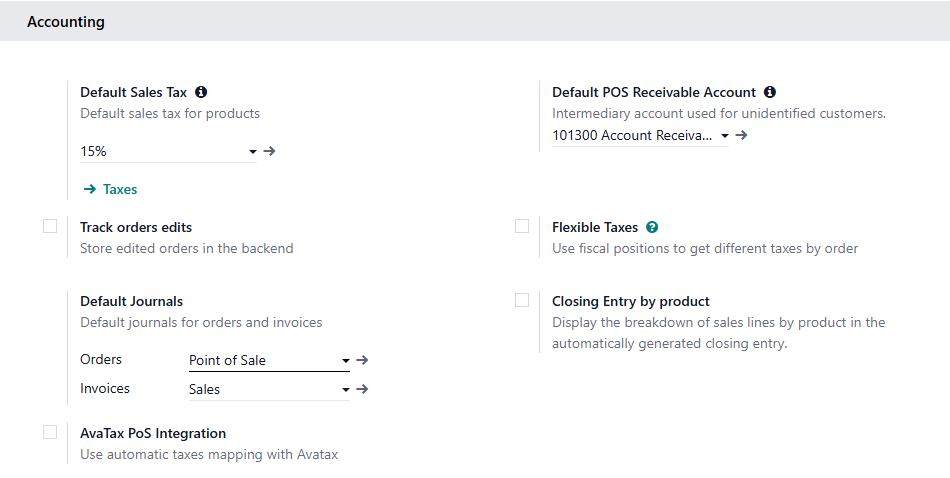 Odoo POS dashboard showing real-time inventory updates and accounting sync