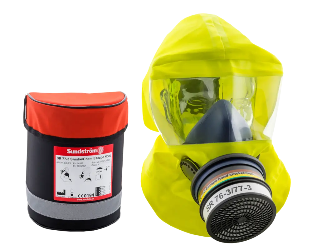 SUNDSTROM SR 77-3 Emergency Escape Hood with ABEK1-CO-P3 Cartridge