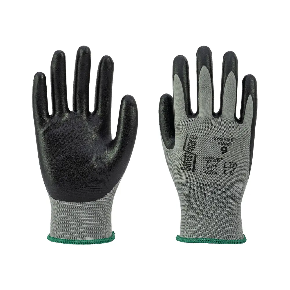 SAFETYWARE XtraFlex FNP01 Nitrile Foam Palm Coated Gloves