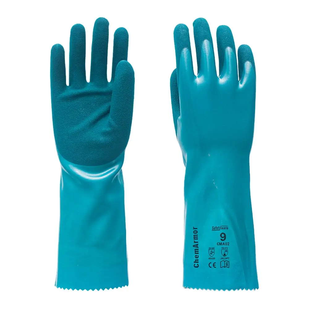 SAFETYWARE ChemArmor+ CMA02 Cut Resistant Nitrile Supported Gloves with Sandy Palm