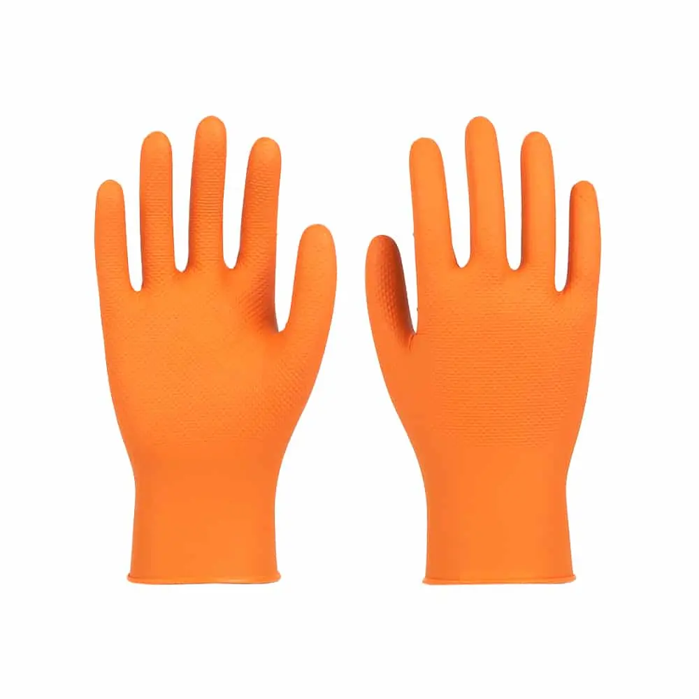 SAFETYWARE NiteGrip NEX80 9" Powder Free Heavy Duty Disposable Nitrile Gloves with Diamond Grip Pattern