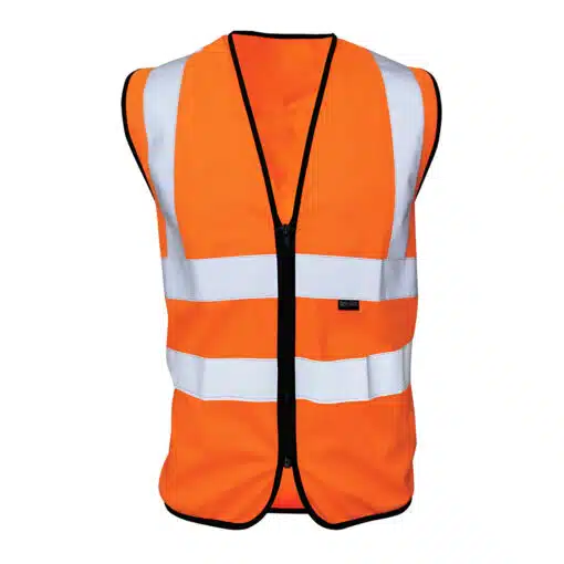 SAFETYWARE SV114 Essential Series High Visibility Safety Vest with 2 Horizontal & 2 Vertical Grey Reflective Tape