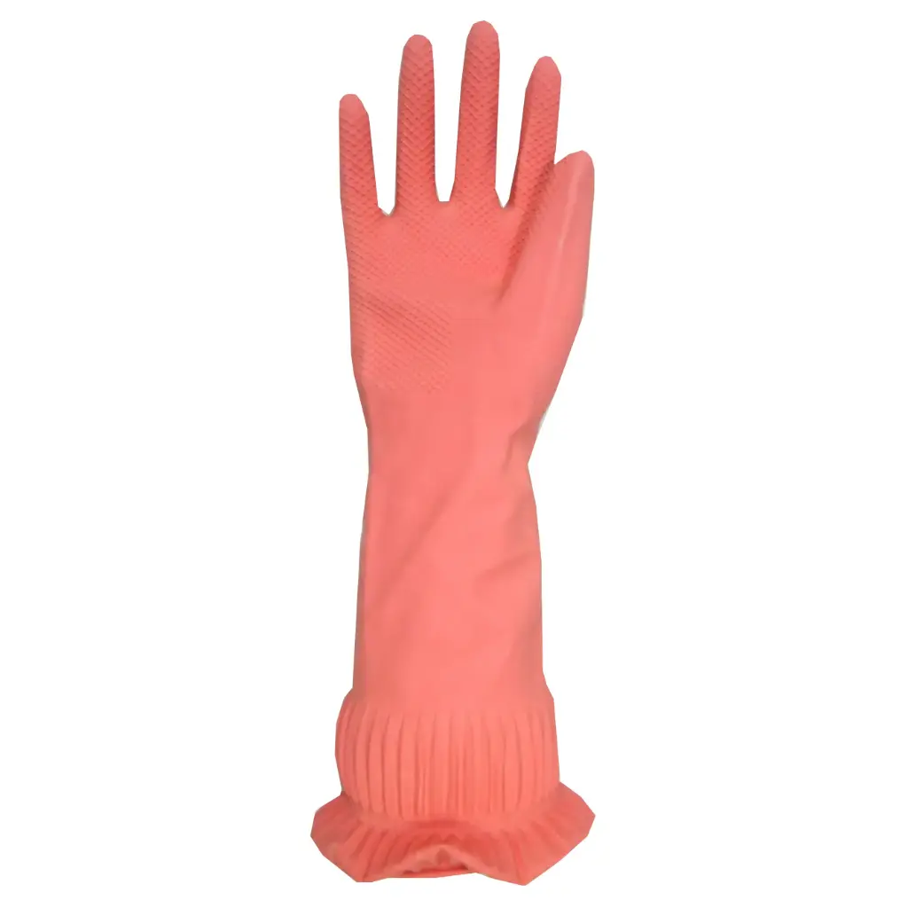 15'' Pink Unlined Rubber Gloves